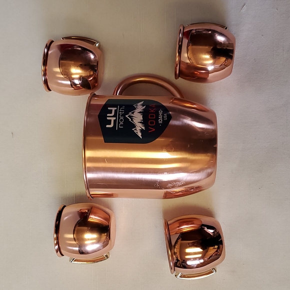 5 piece of 1 Mug and 4 Shot Glasses. - Picture 1 of 9